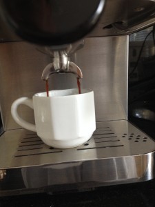 Inspiring Kitchen Capresso ECPRO espresso machine brewing espresso