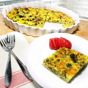 crustless quiche with serving