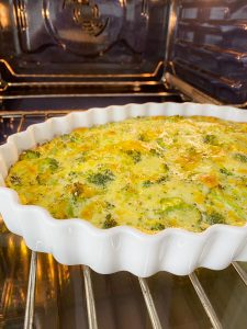 crustless quiche in oven