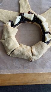 rolling crescent roll up after removing bowl